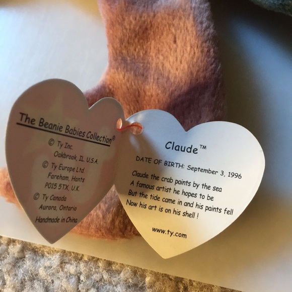 Ty Beanie Babies Claude and Teenie Beanie Babies Claude the Crabs - Picture 4 of 12